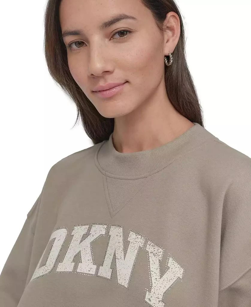 DKNY Women's Rhinestone Logo Crewneck Top 4