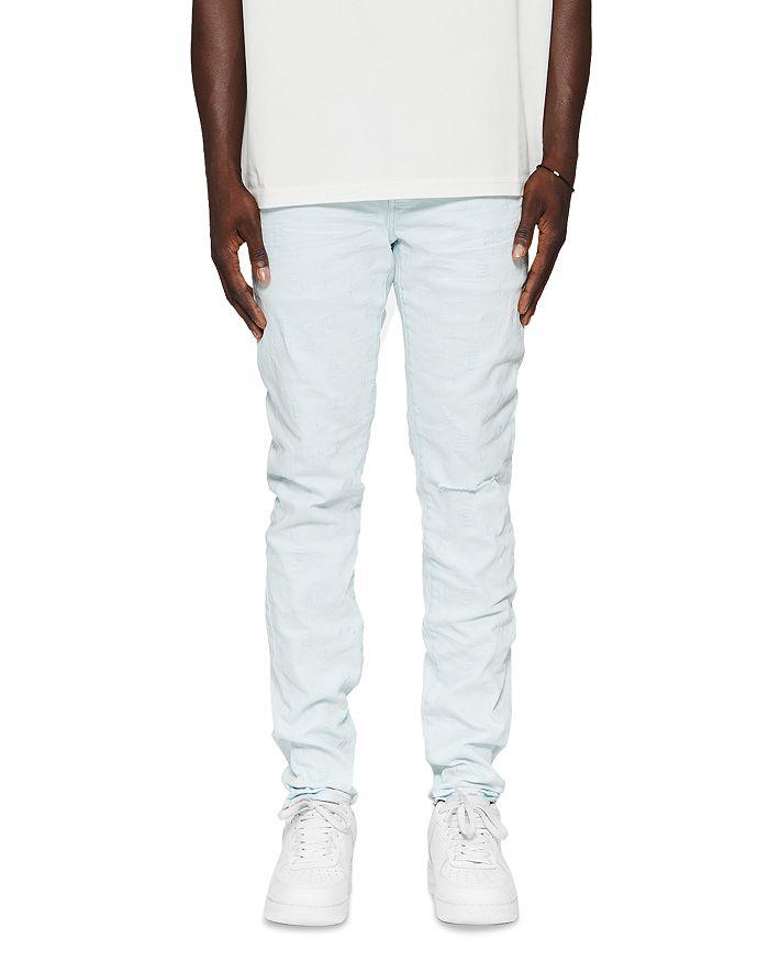 Purple Brand Jacquard Monogram Skinny Jeans in Blue