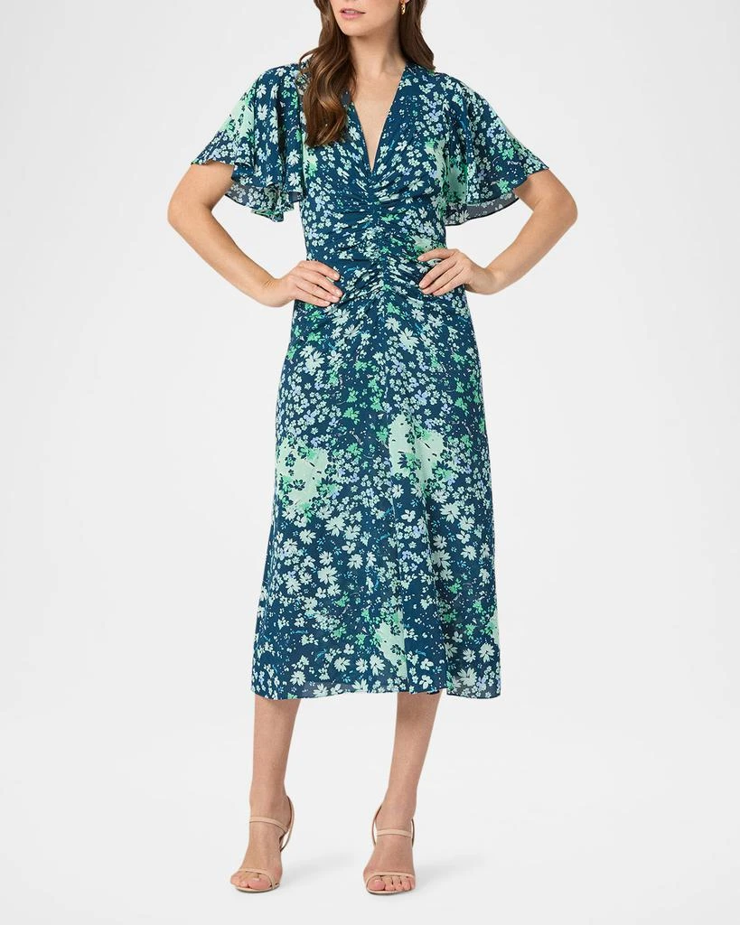 Shoshanna Drew Ruched Floral-Print Midi Dress 2