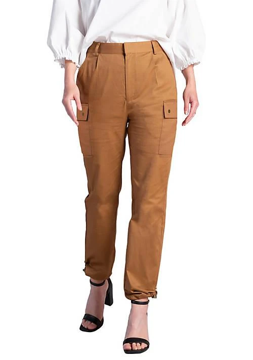 Standards and Practices Poplin Cargo Pants with Bungee Cord Hem