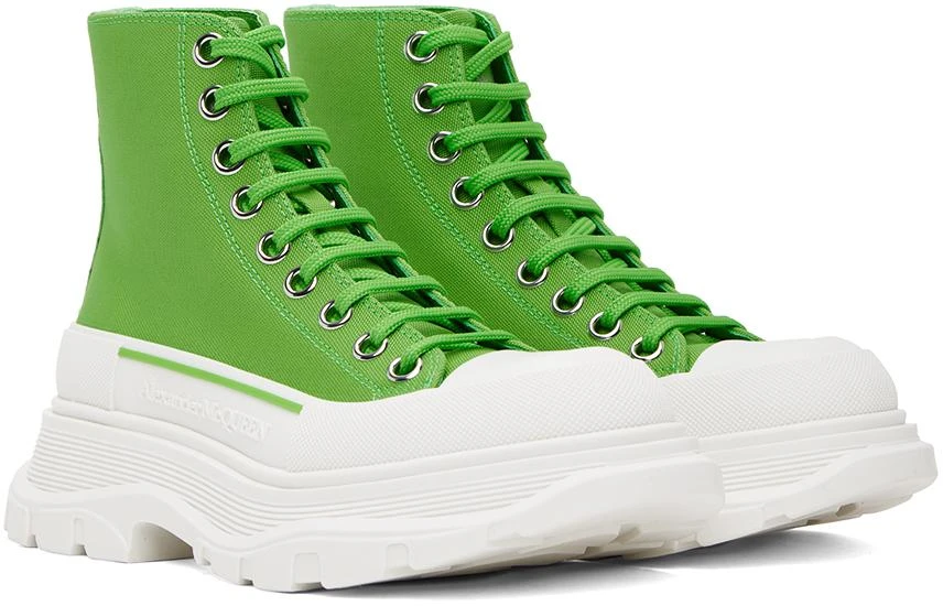 Alexander McQueen Green Tread Slick High Sneakers 4