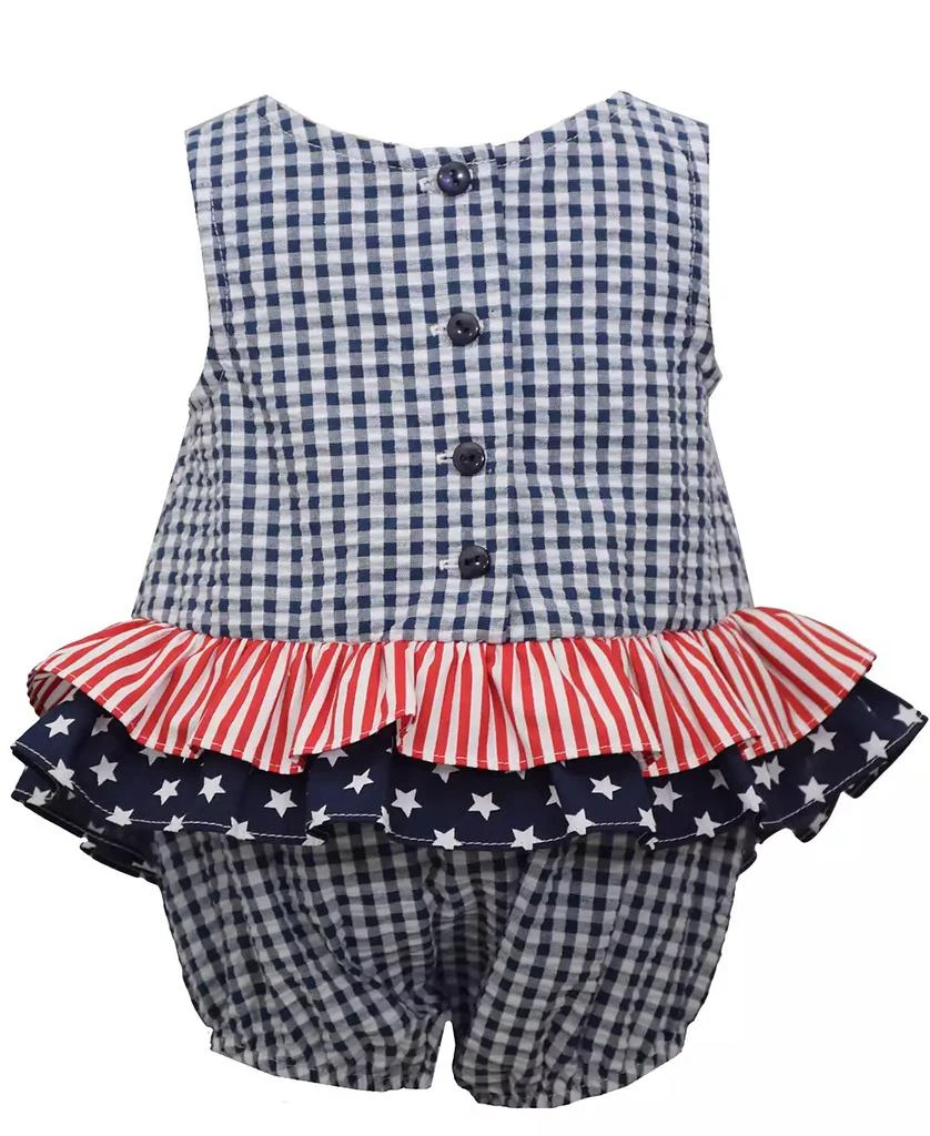 Bonnie Baby Baby Girls Americana Seersucker Check Bubble Romper 2