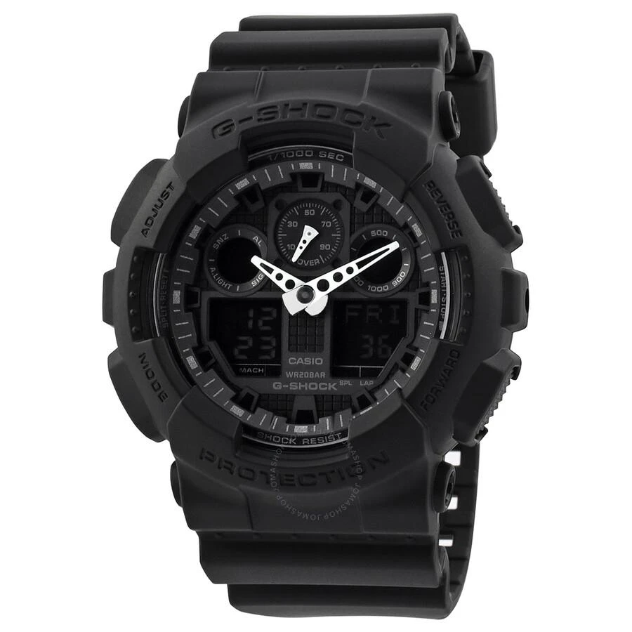 Casio Open Box - Casio G-Shock Perpetual Alarm World Time Chronograph Quartz Analog-Digital Black Dial Men's Watch GA-100-1A1 1