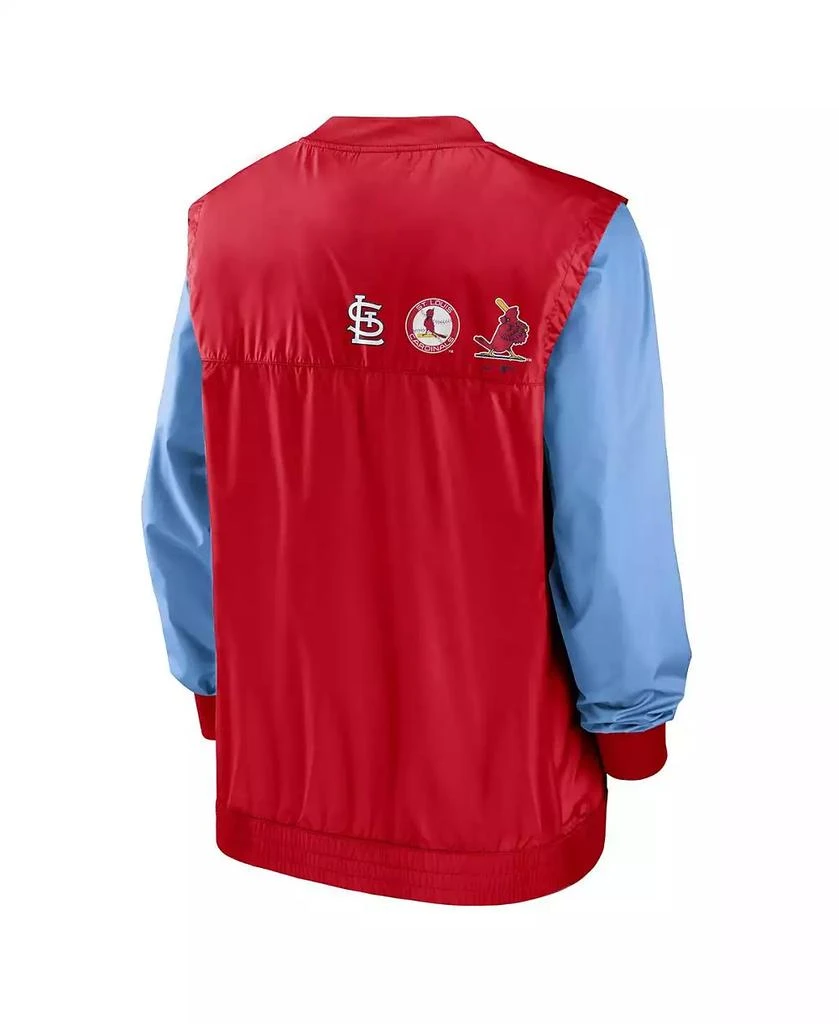NIKE Men's White, Red St. Louis Cardinals Rewind Warmup V-Neck Pullover Jacket 2