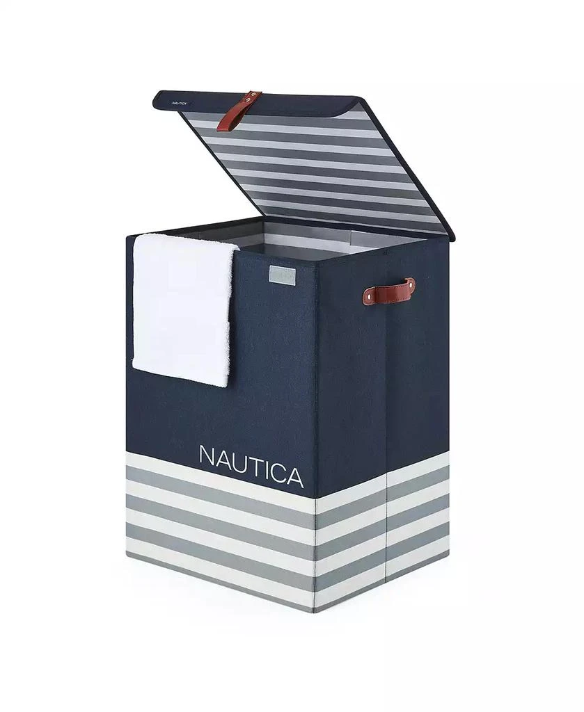 Nautica Folded Hamper with Lid Stripe 1