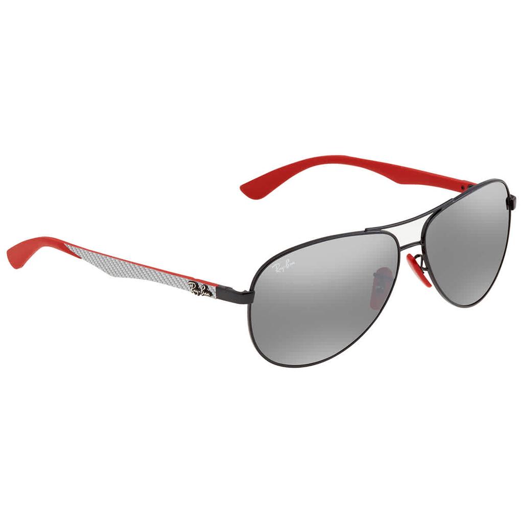 Ray Ban Scuderia Ferrari Grey Mirror Pilot Men's Sunglasses RB8313M F0096G 61