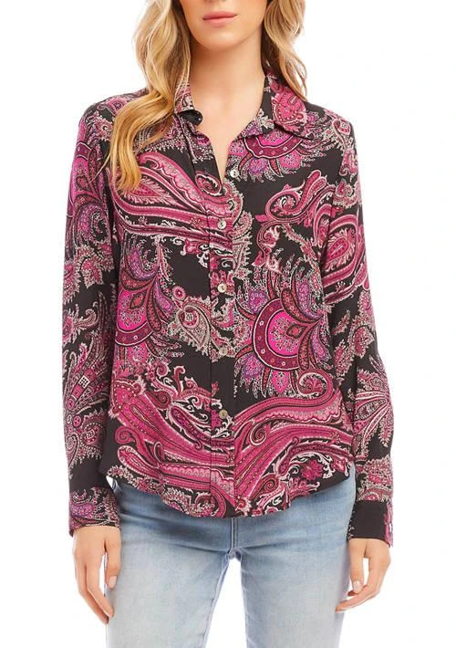 Karen Kane Kane Womens Long Sleeve Shirt 1