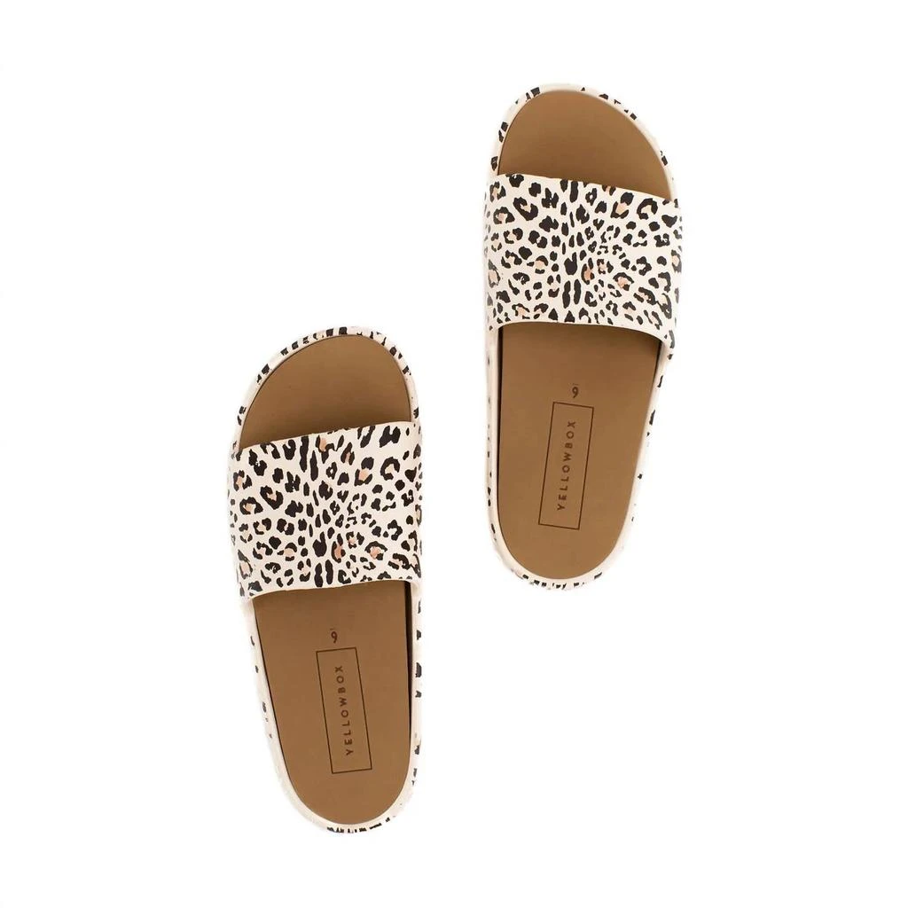 Yellow Box Women's Torrey Flatform Leopard Sandal In Beige 1