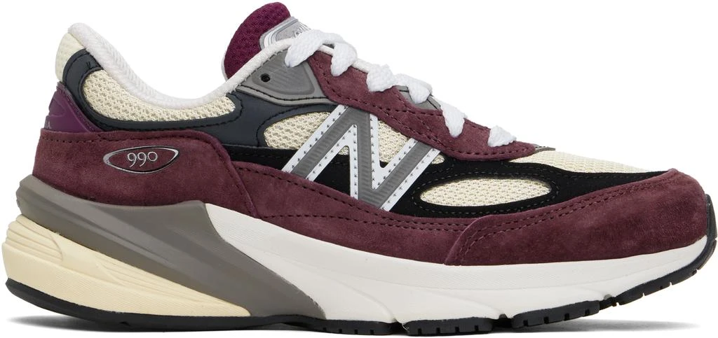 New Balance Burgundy & Beige 'Made in USA' 990v6 Sneakers 1