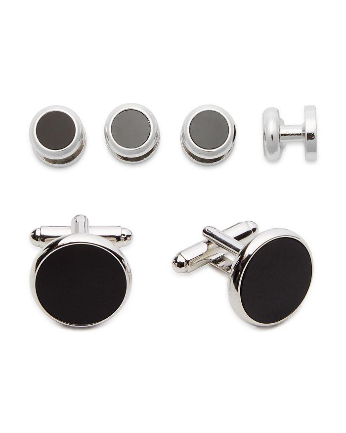 LINK UP Classic Round Stud & Cufflink Set