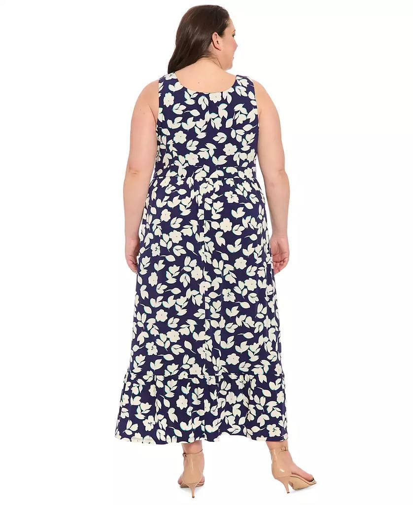 London Times Plus Size Scoop-Neck Sleeveless Maxi Dress