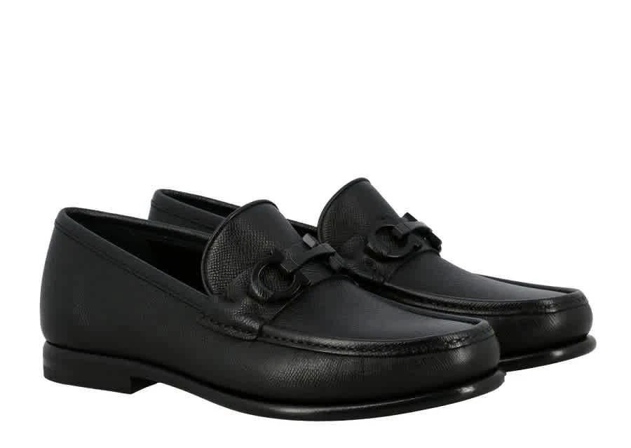 Salvatore Ferragamo Salvatore Ferragamo Men's Black Gancini Bit Moccasins 3