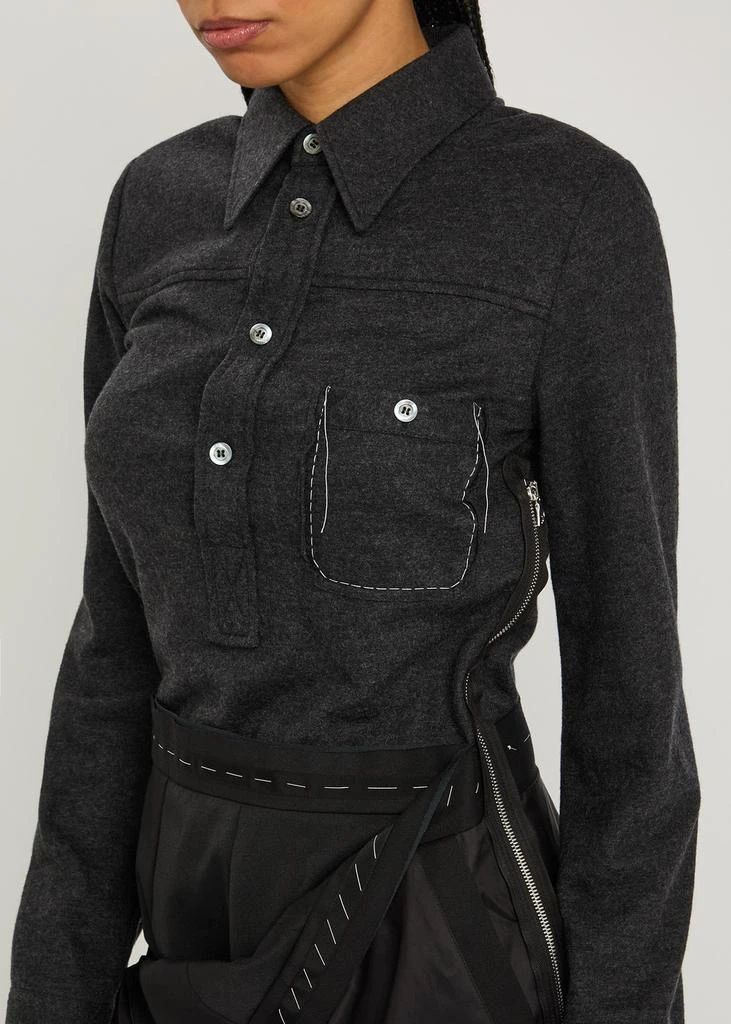 MAISON MARGIELA Wool and shell midi shirt dress 5