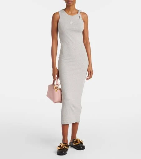 JW Anderson Logo embroidered cotton jersey maxi dress 2