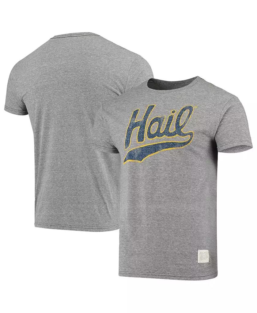 Retro Brand Men's Original Heathered Gray Distressed Michigan Wolverines Vintage-Like Hail Tri-Blend T-shirt
