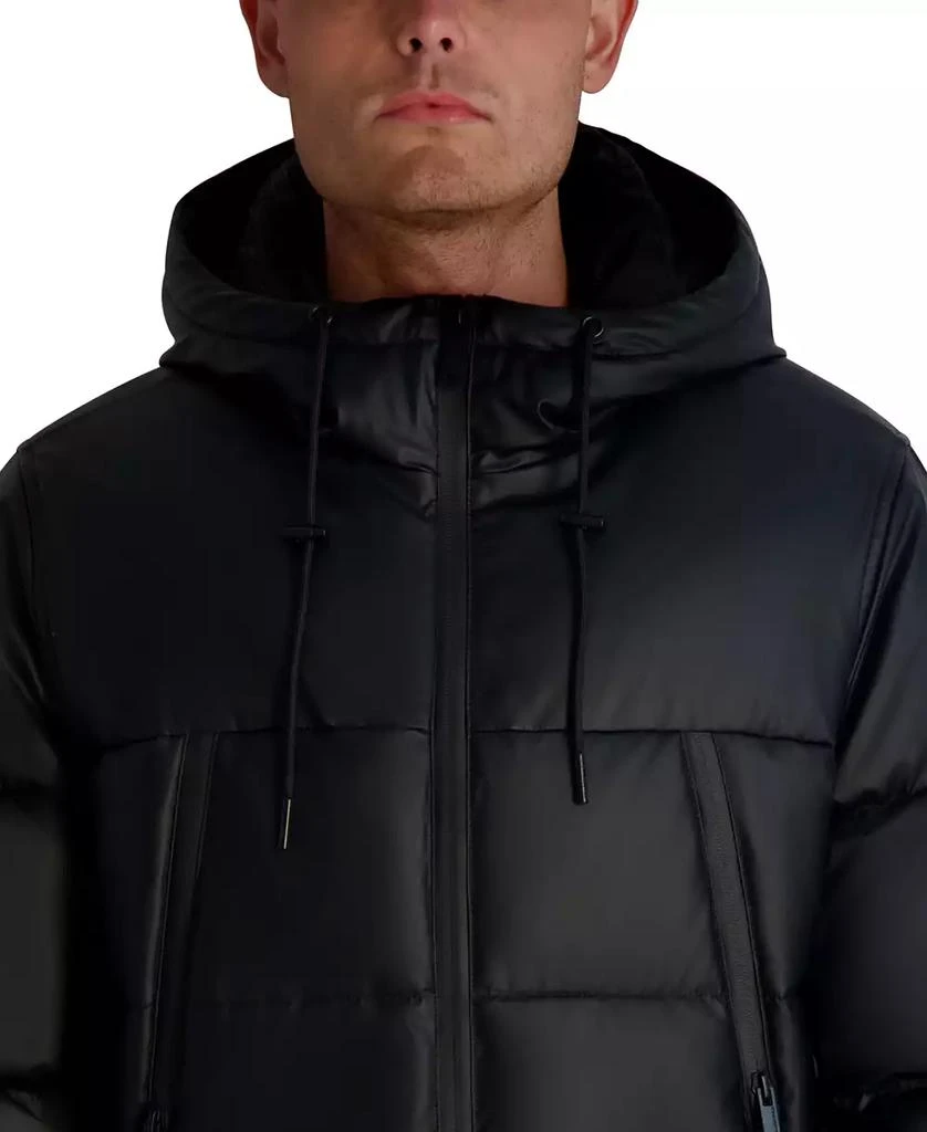 Karl Lagerfeld Paris Men's Midweight Hooded Puffer Pockets Jacket 3