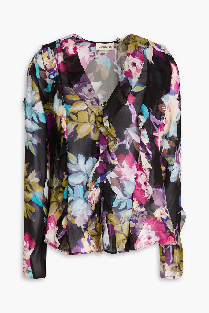 NICHOLAS Amira ruffled floral-print silk-chiffon blouse