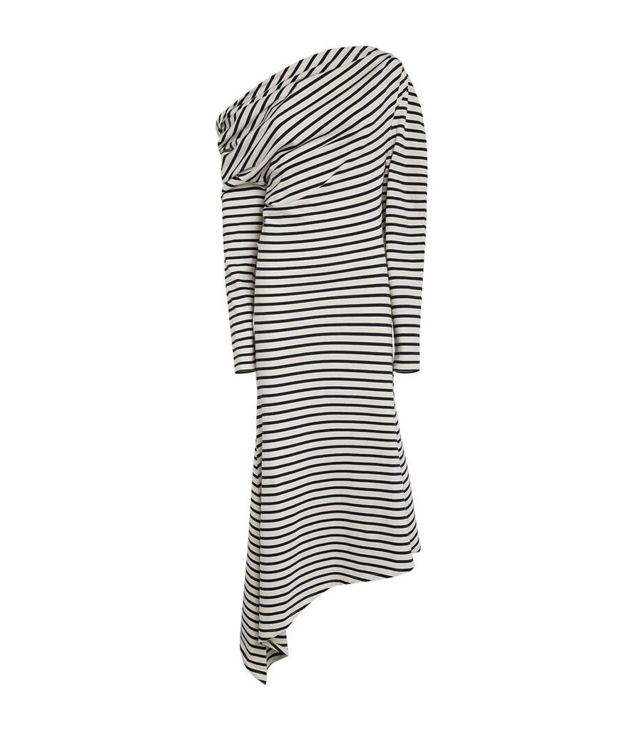 navy blue dress for baby girl Laurela Asymmetrical Mini Dress Black | White Stripe | Black | White Stripe | Womens main image 0