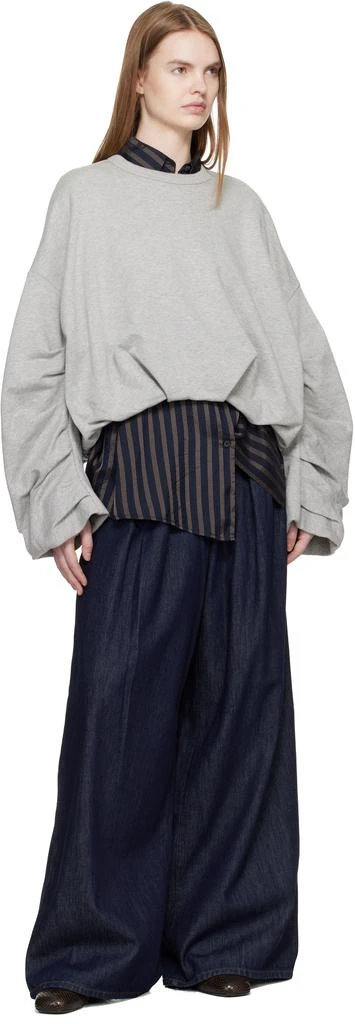 Dries Van Noten Indigo Wide Pleated Jeans 4