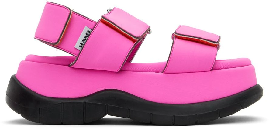 SUNNEI SSENSE Exclusive Pink Low Platform Sandals 1