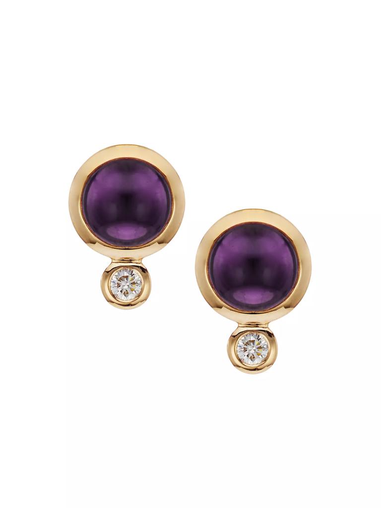 Tamara Comolli Bouton 18K Rose Gold, Amethyst & Diamond Stud Earrings