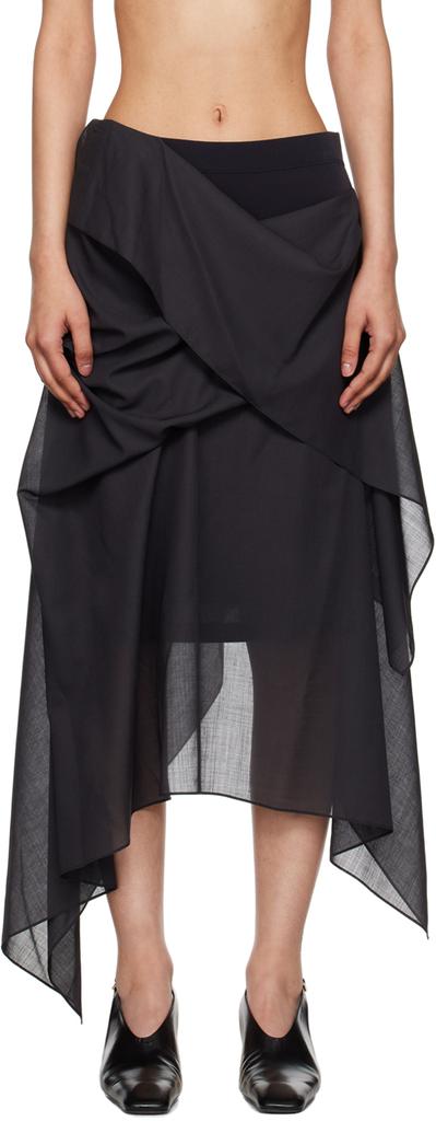 スカート ISSEY MIYAKE Women Mid Skirts IM56KG82115 Black Mid-length skirt Issey Miyake Black size S International in