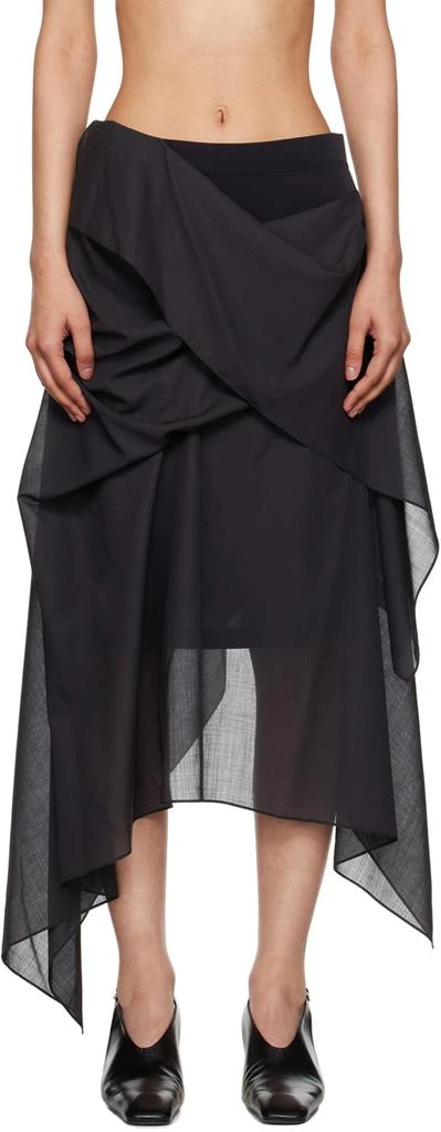 Issey Miyake Black Over The Body Midi Skirt 1