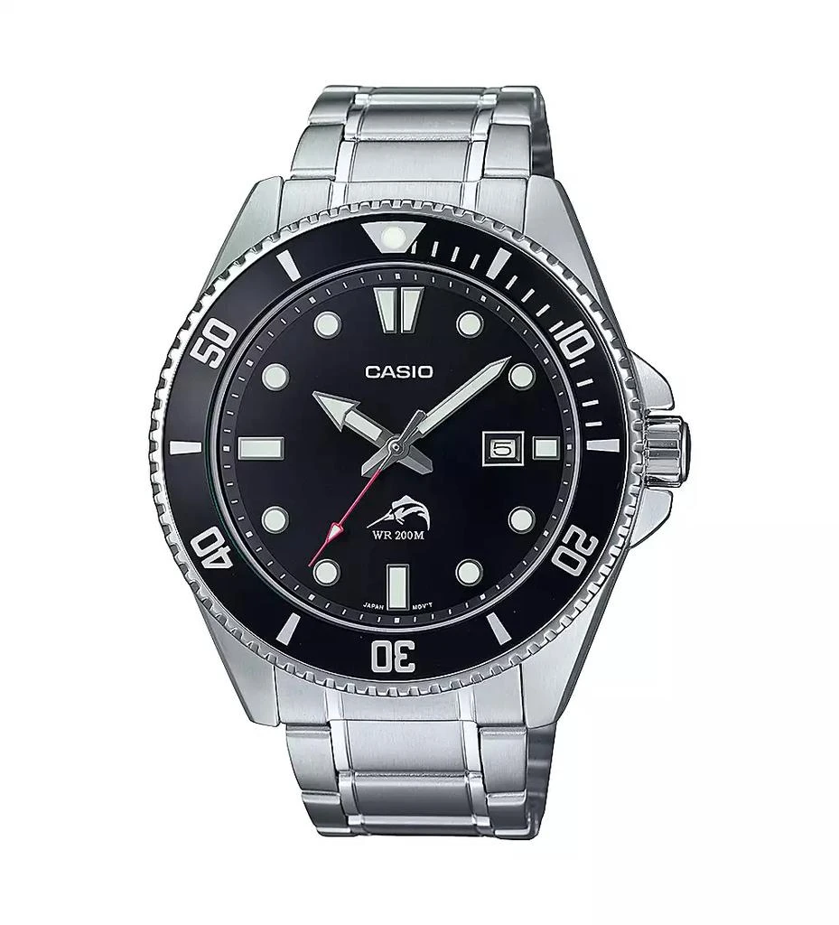 Casio Men's Analog Silver-Tone Stainless Steel Watch, 46.3mm, MDV106DD-1A1 1