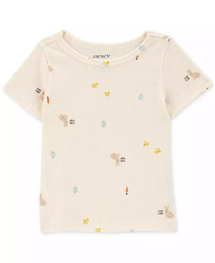 Carter's Baby Girls 2-Pc. T-Shirt & Bunny Shortall Set 3