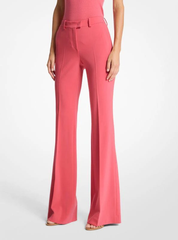 Michael Kors Haylee Stretch Pebble Crepe Flared Trousers 1
