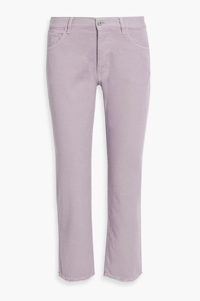 Nili Lotan Frayed cotton-twill straight-leg pants 1