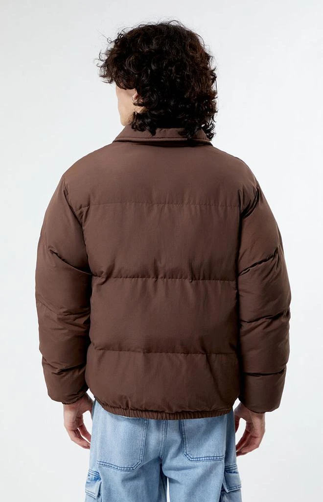 PacSun Brown Collared Puffer Jacket 4
