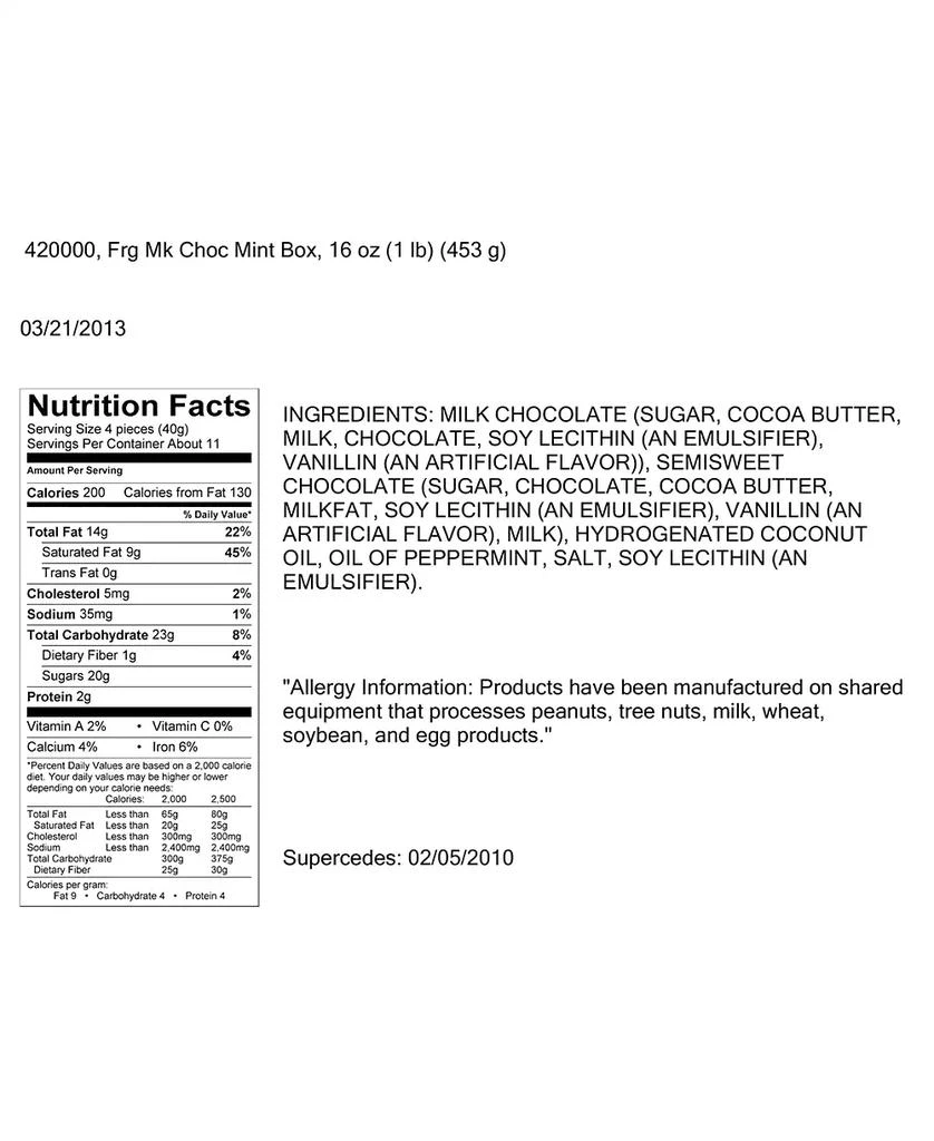 Frango Chocolates 2 Pack 1 LB Milk Mint Box of Chocolates, Created for Macy's 3