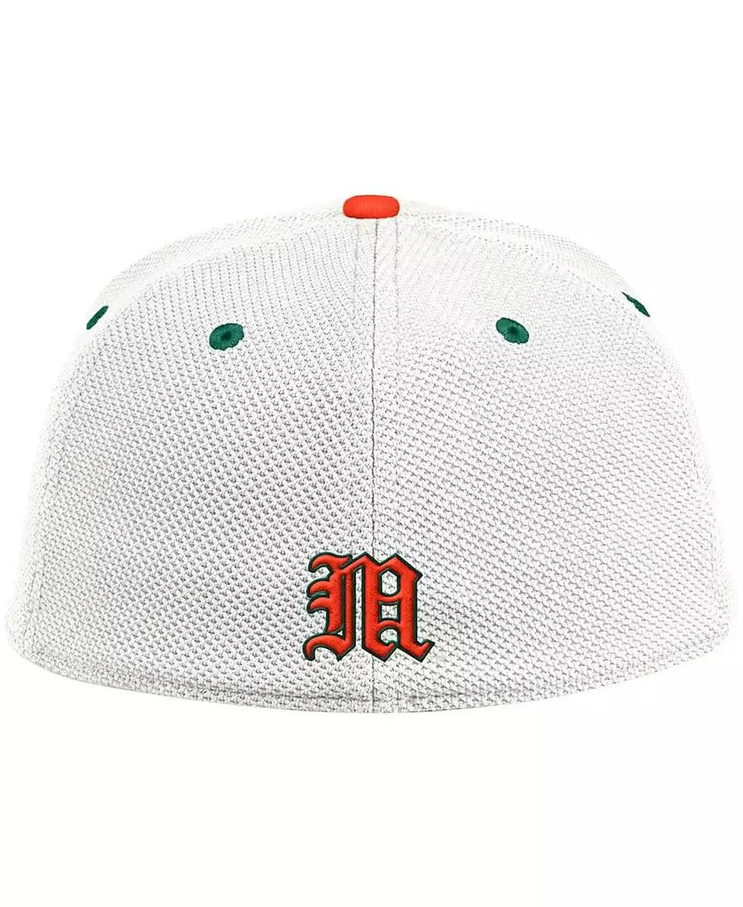Adidas Men's White, Orange Miami Hurricanes Miami Maniac On-Field Baseball Fitted Hat 2