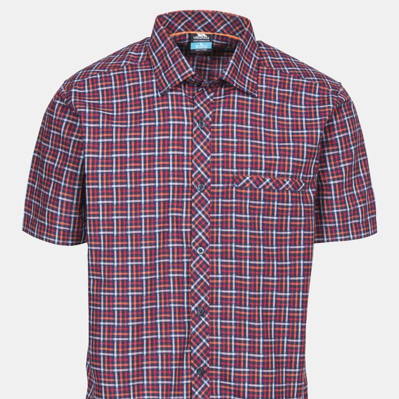 Trespass Mens Baffin Short Sleeve Casual Shirt Prune Check