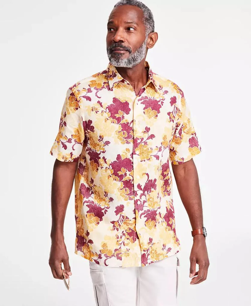 Club Room Men's Linen Floral Tapestry Shirt, Exclusively at Macy's 1