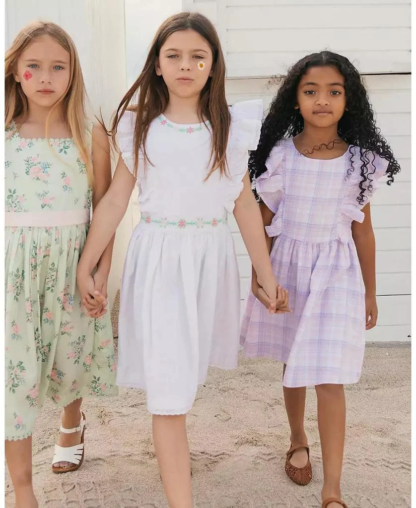 Hope 
Henry Little and Big Girls
 Linen Flutter Sleeve Pinafore Dress 4