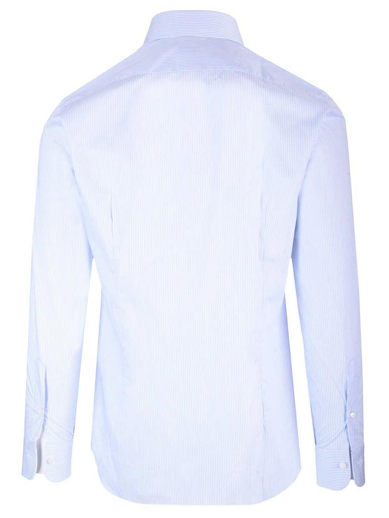 BARBA Barba Pinstriped Straight-Hem Shirt