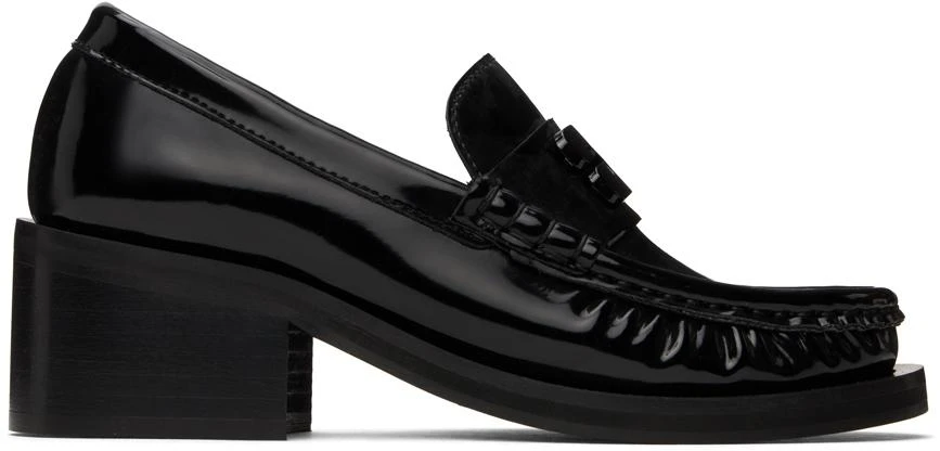 Ganni Black Butterfly Logo Mid Heel Loafers 1