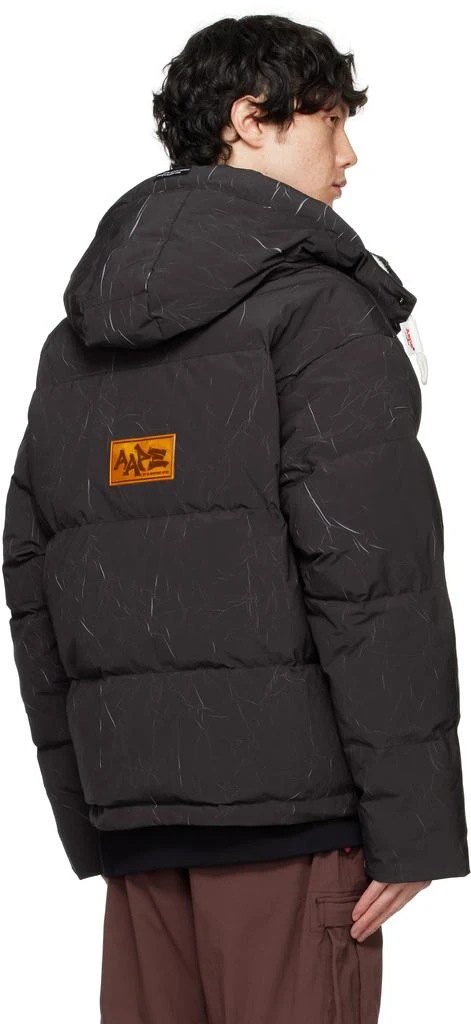 AAPE Black Moonface Logo Camo Hooded Down Jacket 3