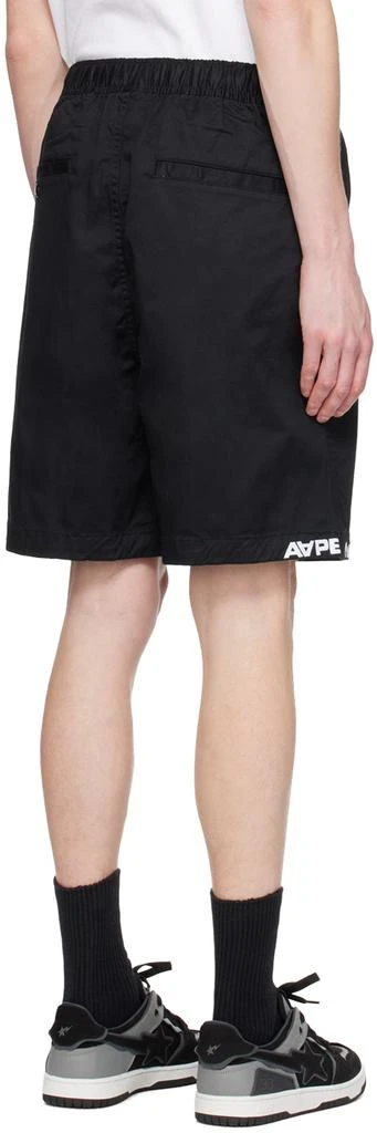 AAPE by A Bathing Ape Black Embroidered Shorts 3