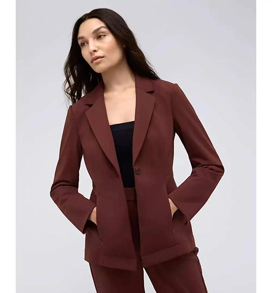 Kenneth Cole Women's Athletic Stretch One Button Notch Collar Blazer 1