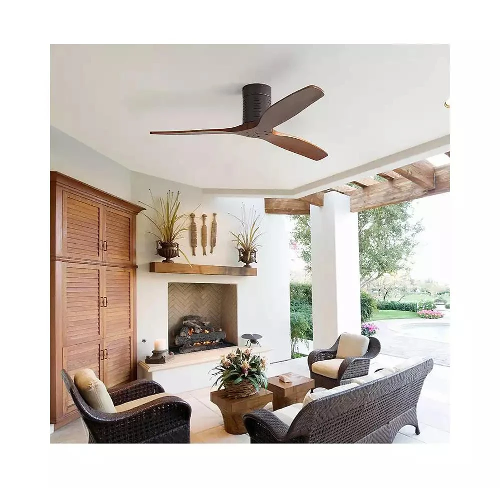 Sofucor 52-inch Modern Brown 3-Blade Flush Mount Fans Supports Remote Control 6-Speed Arbitrary Adjustment and Timing Function 2