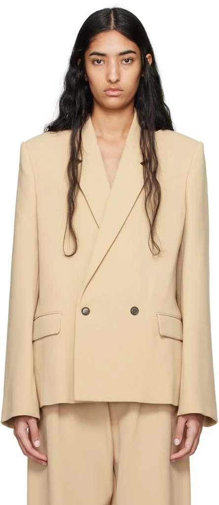 WARDROBE.NYC Beige Hailey Bieber Edition Tailored Blazer 1