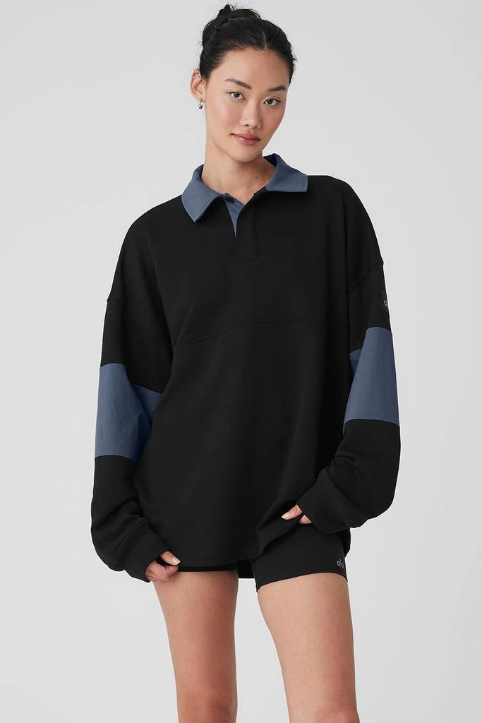 Alo Mixmatch Rugby Sweatshirt - Black/Bluestone 1