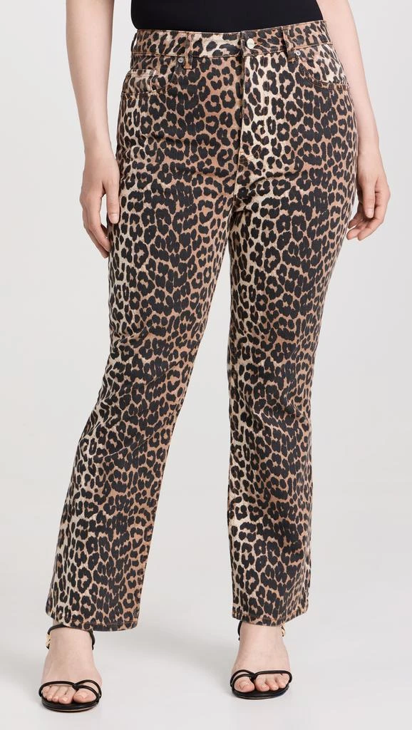Ganni Print Denim Betzy Cropped Jeans 8