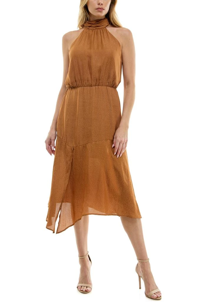 Socialite Tiered Satin Midi Dress 6
