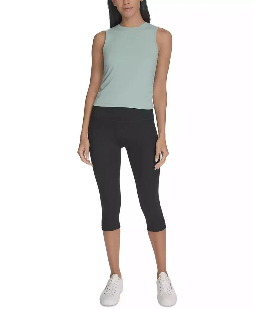 Calvin Klein Women's Ruched Crewneck Logo Tank Top 3