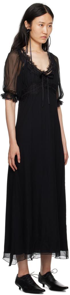 Anna Sui Black Sheer Maxi Dress