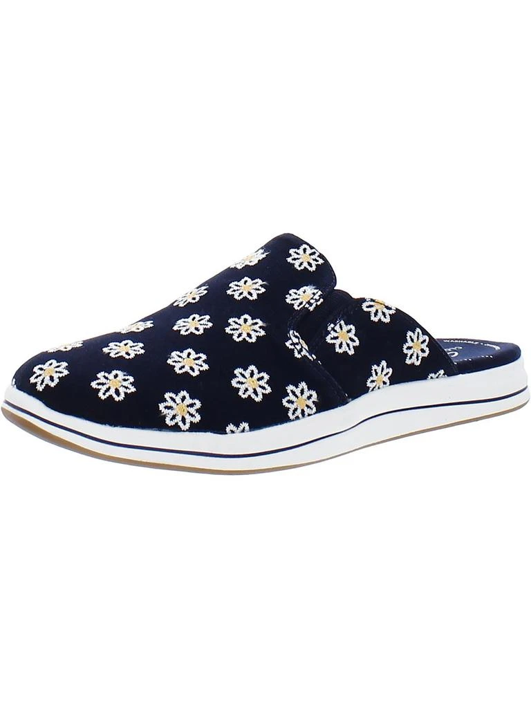 Clarks Breeze Shore Womens Embroidered Canvas Mules 9